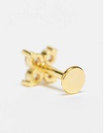 6mm crystal flower labret ear piercing in gold plated