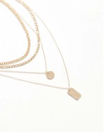 multi chain necklace with charm detail in gold