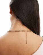 multi chain necklace with charm detail in gold