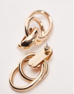 Eloise double drop door knocker earrings in gold tone