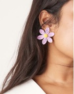 oversized flower earrings in lilac