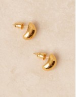 polished domed mini stud earrings in 18k gold plated