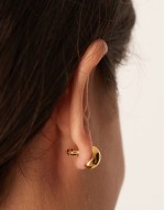 polished domed mini stud earrings in 18k gold plated