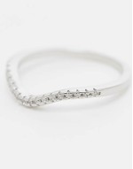 CZ gemset wave ring in sterling silver