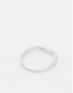 CZ gemset wave ring in sterling silver