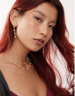 pearl rose necklace in 18k gold plated