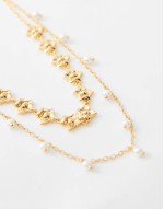 pearl rose necklace in 18k gold plated