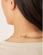 Z gold plated chunky weave chain necklace in gold