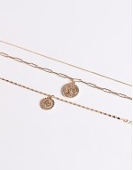 magiclove multirow coin pendant anklet in gold