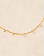 multi crystal drop necklace in 18k gold plated
