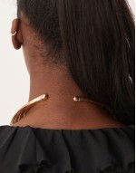 wire statement collar necklace in gold