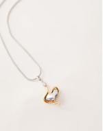 heart's guardian serpent necklace in 18k gold & rhodium plated