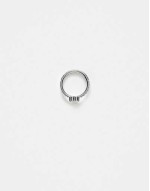 8mm gemset crystal heart clicker in silver
