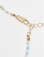 2 pack small beaded necklaces with pearl detail in multi