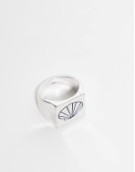 unisex doodly shell ring in silver