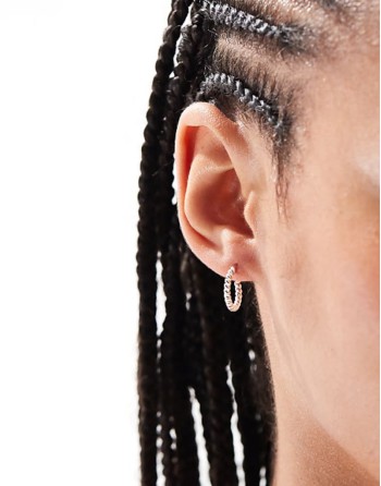 14mm ball effect hoop earrings in sterling silver
