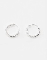 14mm ball effect hoop earrings in sterling silver