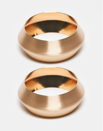 pack of 2 bangles with brushed detail in gold tone