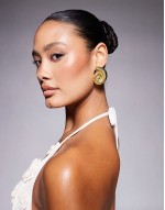 oversized shell stud earrings in gold