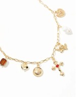 cross charm necklace in gold