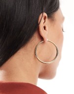 14k gold plated earrings with graduated skinny hoop detail