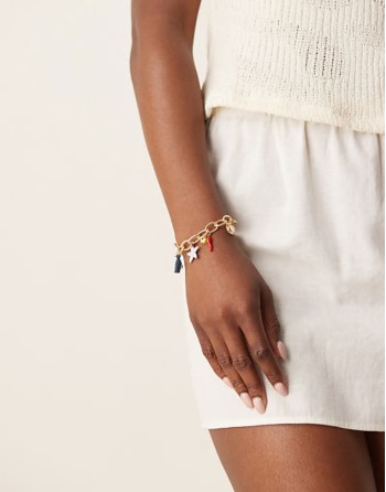 charm bracelet in gold tone