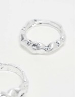 unisex ring 2 pack in silver molten mental