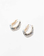 hoop earrings with molten clear enamel detail in gold tone