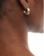 double mini hoop earrings in gold