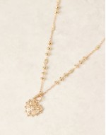 boho heart t-bar pendant necklace in gold