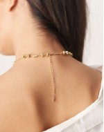 boho heart t-bar pendant necklace in gold