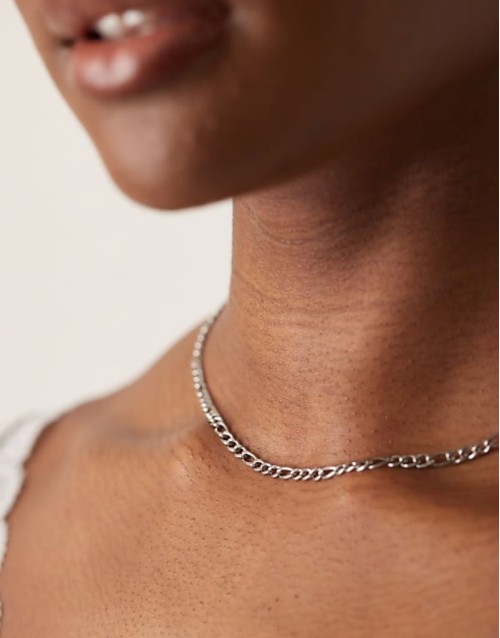 Lost Souls stainless steel figaro chain necklace in silver